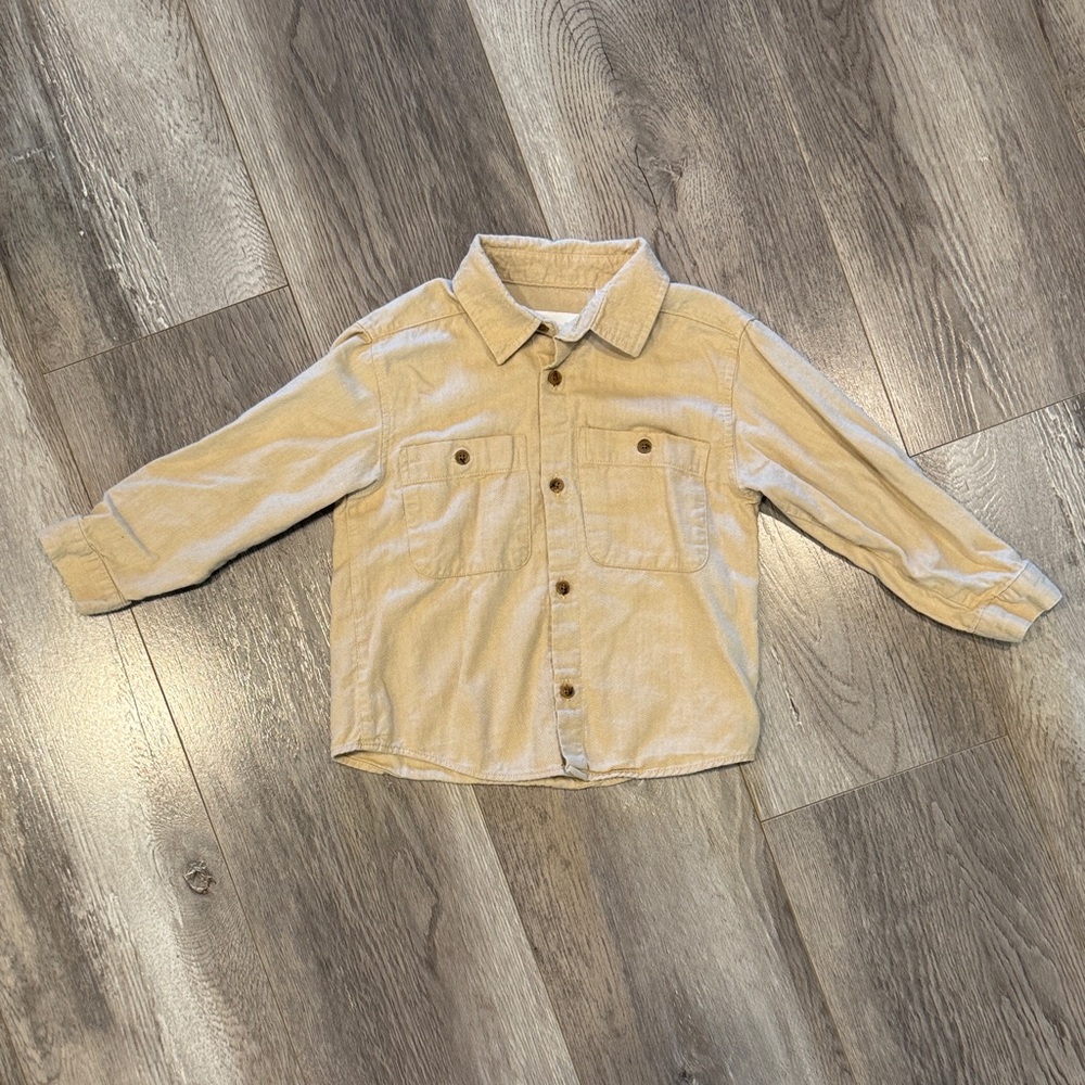 Zara Beige Button-Up Shirt